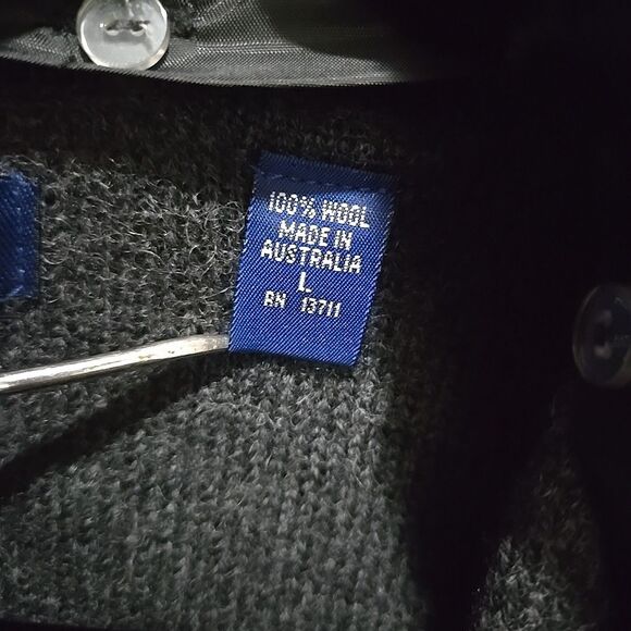 100%Wool Sweater Jacket Faux Fur SzLg Removable Collar Fuzzy Cozy Preppy Y2K NWT - Picture 11 of 16